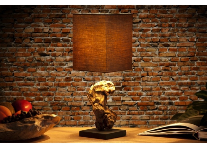 Stolní lampa ze dřeva - Hypnotická hnědá