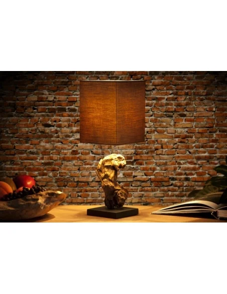 Stolní lampa ze dřeva - Hypnotická hnědá