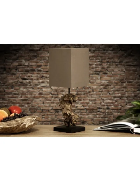 Stolní lampa ze dřeva - Hypnotická hnědá