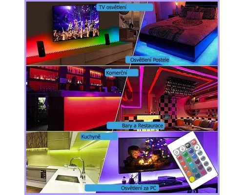 Led pásek RGB barvy - komplet sestava 1-5m dle výběru 2