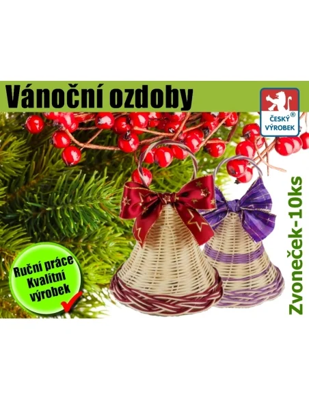 Vánoční ozdoba - balené zvonečky PEDIC - ruční výroba ČR