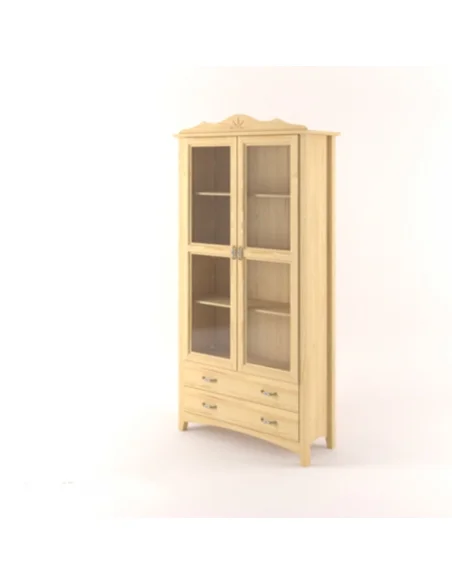 Vitrína Castello masiv borovice S06C