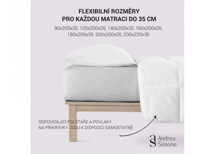 Jersey Lycra prostěradlo Andrea Simone boxspring - Světle šedá