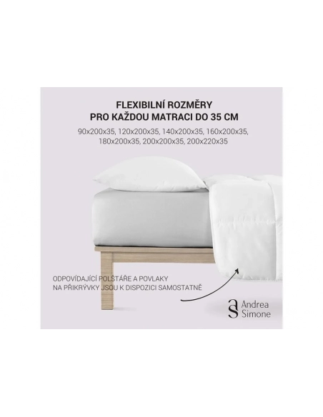 Jersey Lycra prostěradlo Andrea Simone boxspring - Světle šedá