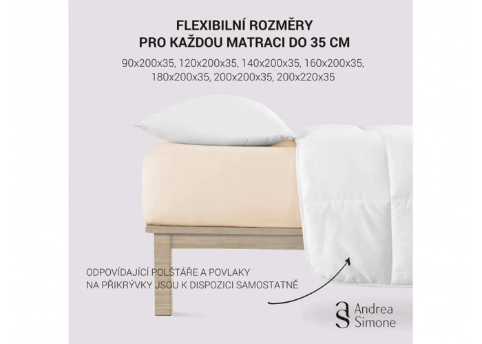 Jersey Lycra prostěradlo Andrea Simone boxspring - Kávová