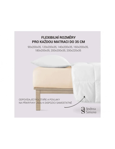 Jersey Lycra prostěradlo Andrea Simone boxspring - Kávová