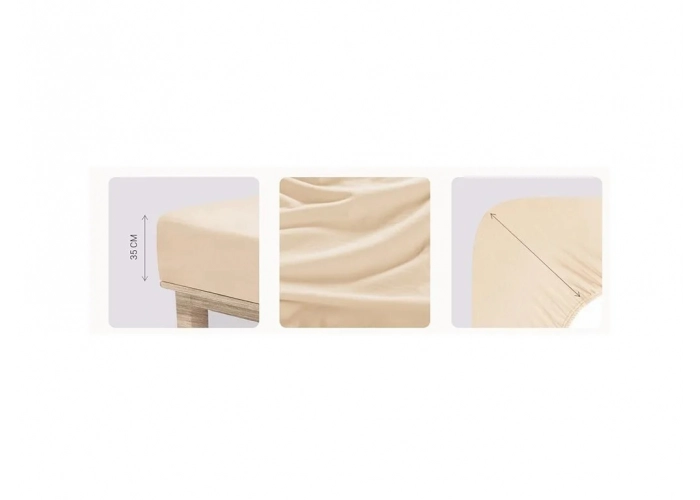 Jersey Lycra prostěradlo Andrea Simone boxspring - Kávová