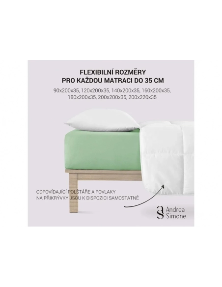 Jersey Lycra prostěradlo Andrea Simone boxspring - Světle zelená