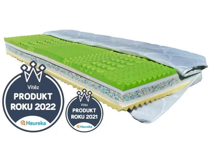 Česká ortopedická matrace | DUO VISCO HARD 20cm s Paměťovou pěnou