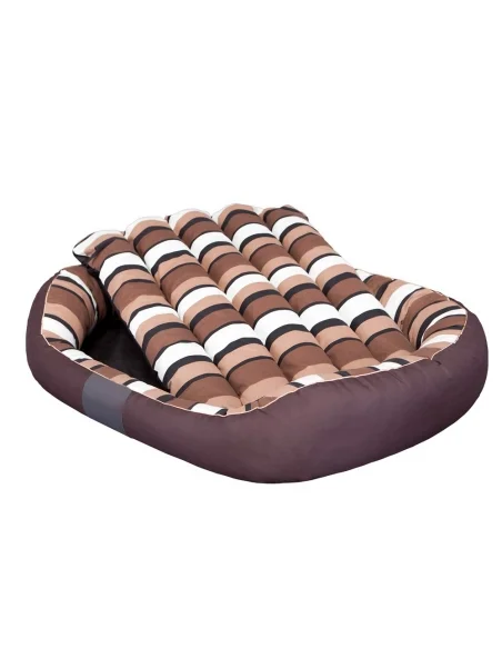 Pelíšek pro psa Comfort Ovál - hnědý pruhovaný