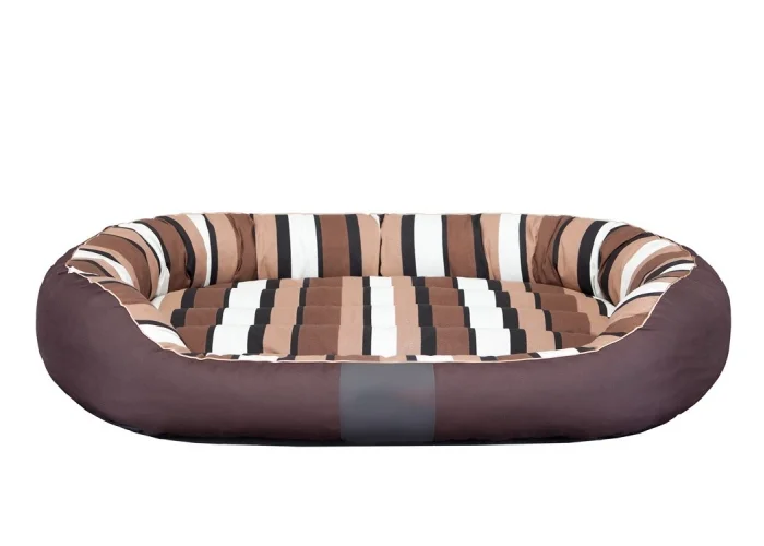 Pelíšek pro psa Comfort Ovál - hnědý pruhovaný