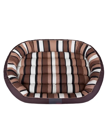 Pelíšek pro psa Comfort Ovál - hnědý pruhovaný