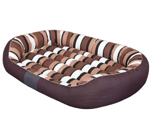 Pelíšek pro psa Comfort Ovál - hnědý pruhovaný