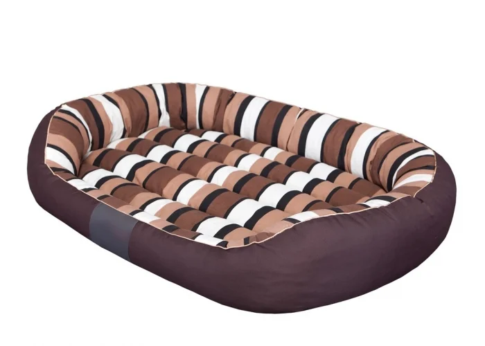 Pelíšek pro psa Comfort Ovál - hnědý pruhovaný