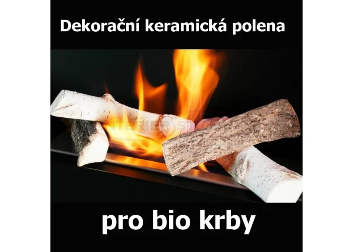 Dekorační keramické polena pro biokrby MIX - 4ks