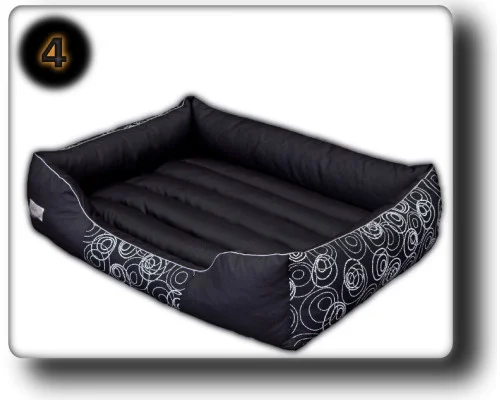 Pelíšek pro psa Comfort Obdélník - Bílé kruhy