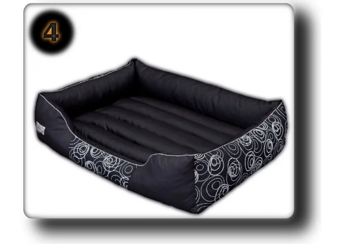 Pelíšek pro psa Comfort Obdélník - Bílé kruhy