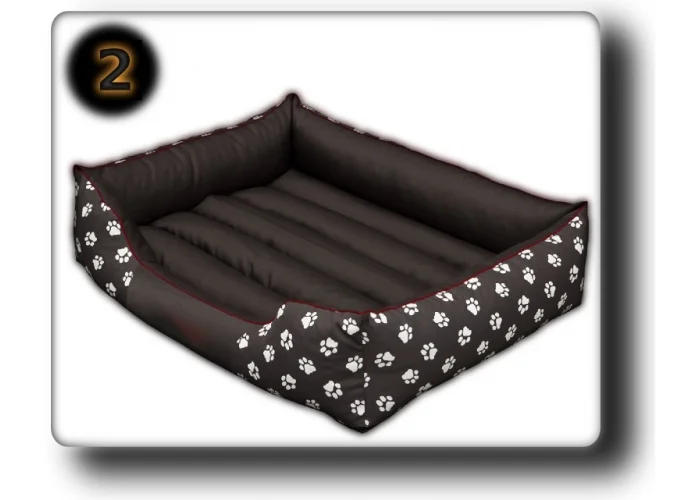 Pelíšek pro psa Comfort Obdélník - šedý s ťapkama