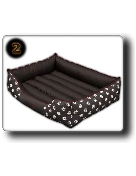 Pelíšek pro psa Comfort Obdélník - šedý s ťapkama