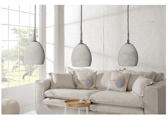 Závěsná lampa Cement šedý 3 beton