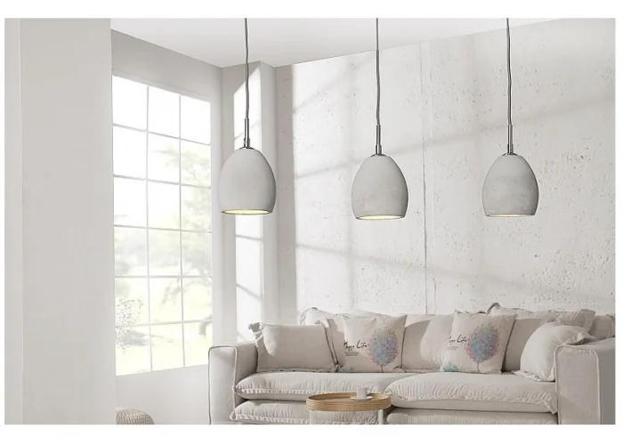 Závěsná lampa Cement šedý 3 beton