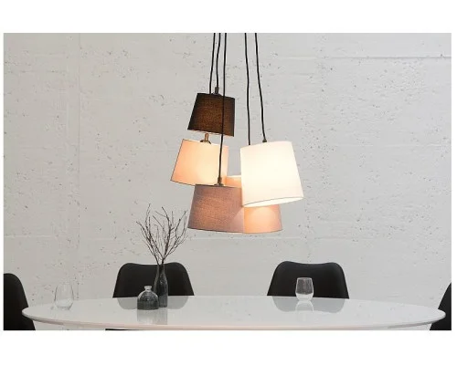 Závěsná lampa skládaná šedá černá a bílá