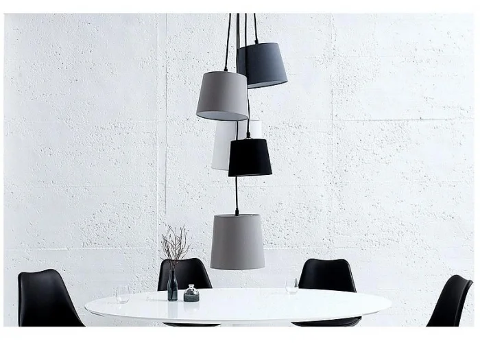 Závěsná lampa skládaná šedá černá a bílá