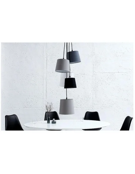 Závěsná lampa skládaná šedá černá a bílá