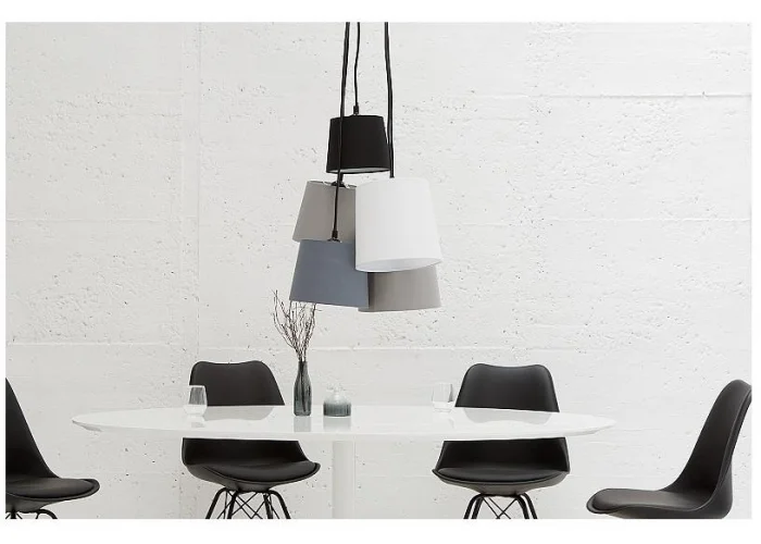 Závěsná lampa skládaná šedá černá a bílá