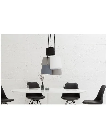 Závěsná lampa skládaná šedá černá a bílá