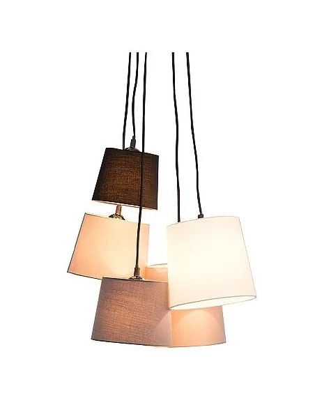 Závěsná lampa skládaná šedá černá a bílá