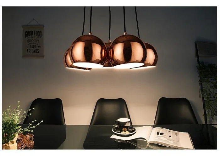 Závěsná lampa Perlotta 5er rosegold