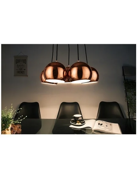 Závěsná lampa Perlotta 5er rosegold