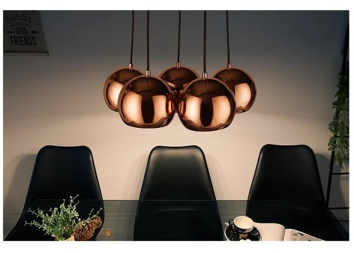 Závěsná lampa Perlotta 5er rosegold