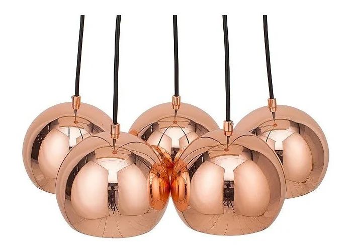 Závěsná lampa Perlotta 5er rosegold