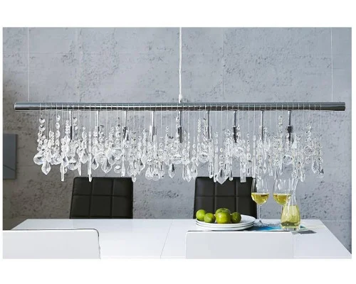 Závěsná lampa akrylové skleněné hranoly s drahokami