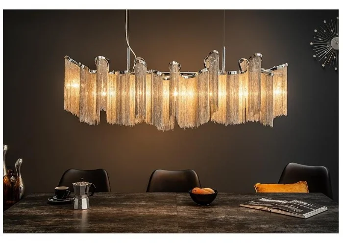 Závěsná lampa Elegance stříbrná 118cm
