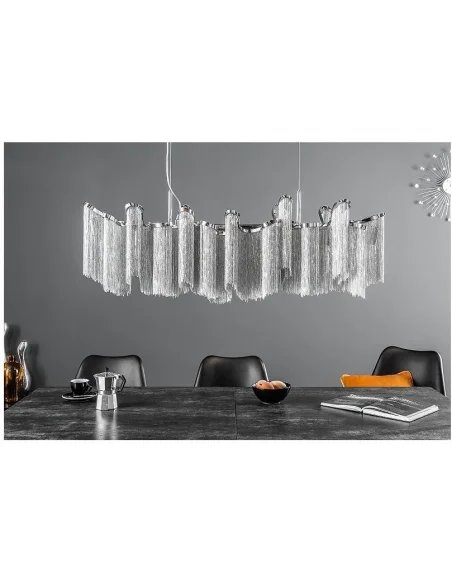 Závěsná lampa Elegance stříbrná 118cm