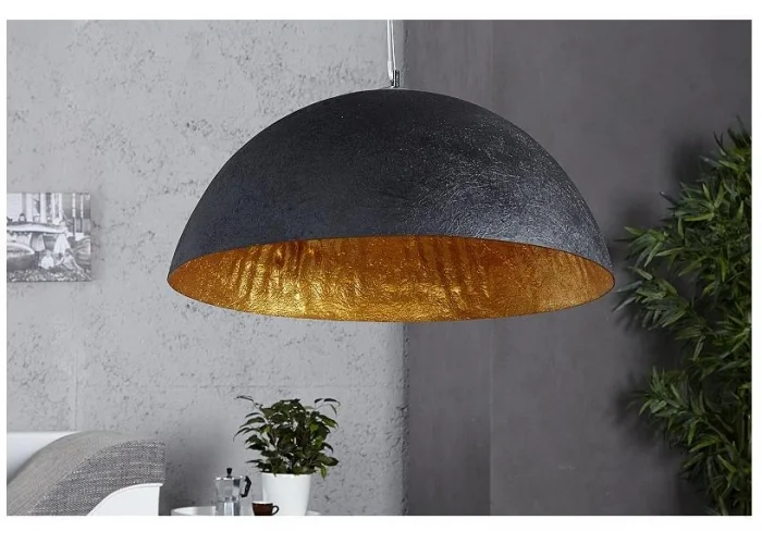 Závěsná lampa černá zlatá 50cm