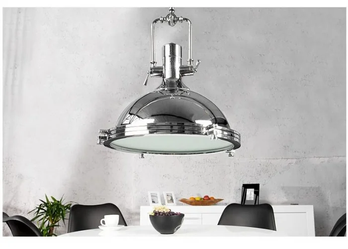 Závěsná lampa Průmyslový chrom 45cm
