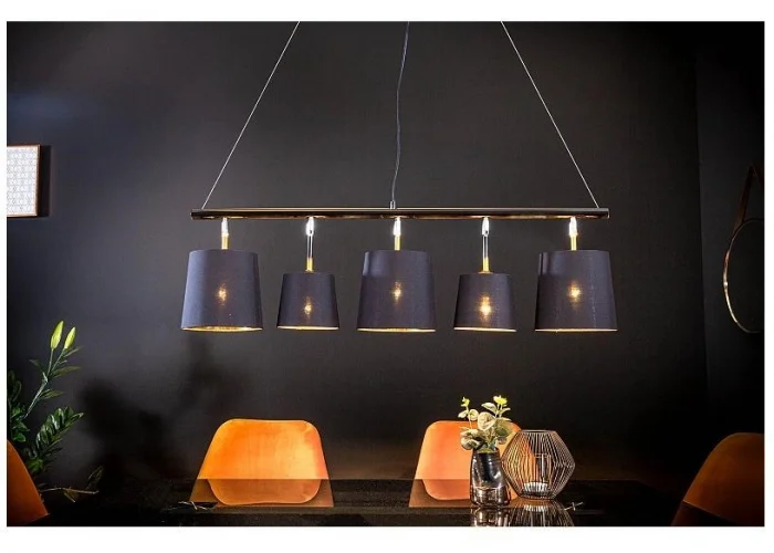 Závěsné lampa černé zlato 100cm