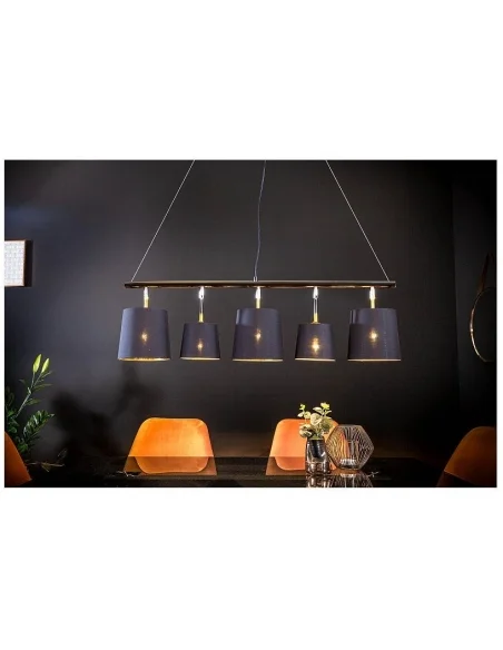 Závěsné lampa černé zlato 100cm