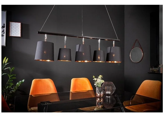 Závěsné lampa černé zlato 100cm