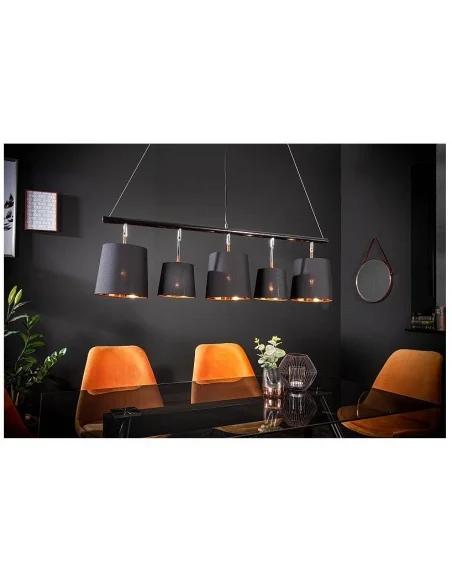 Závěsné lampa černé zlato 100cm