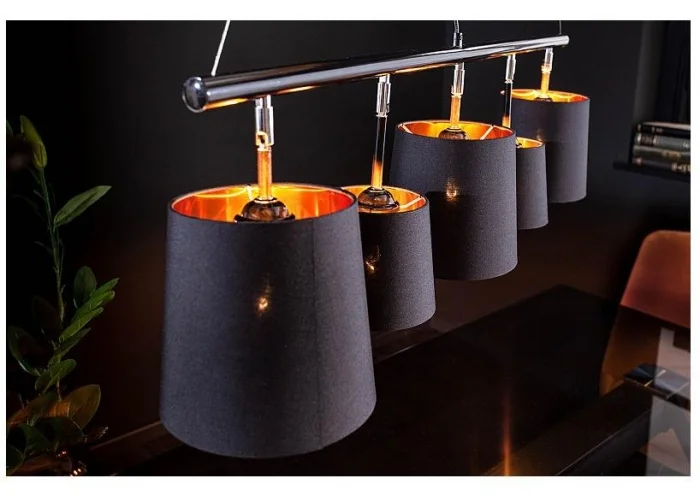 Závěsné lampa černé zlato 100cm