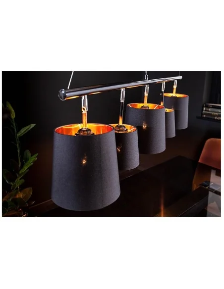 Závěsné lampa černé zlato 100cm