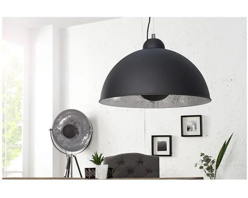Závěsná lampa Studio černo stříbrná
