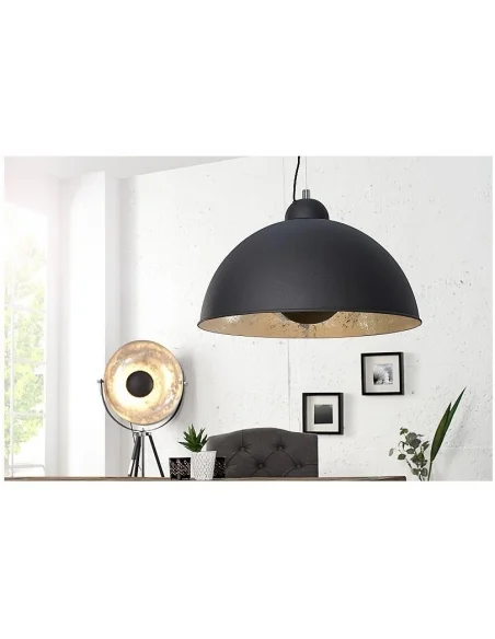 Závěsná lampa Studio černo stříbrná