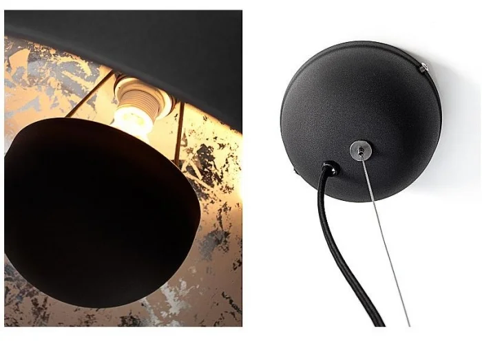 Závěsná lampa Studio černo stříbrná