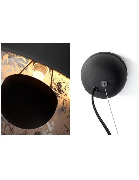 Závěsná lampa Studio černo stříbrná